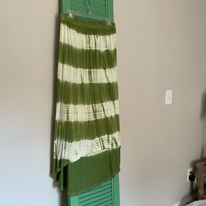 Vintage Tie Dye Asymmetrical Maxi Skirt